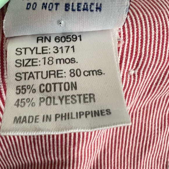 Petit Ami Baby Girl Red Stripe Ladybug Dress Size 18 Months - Picture 5 of 5